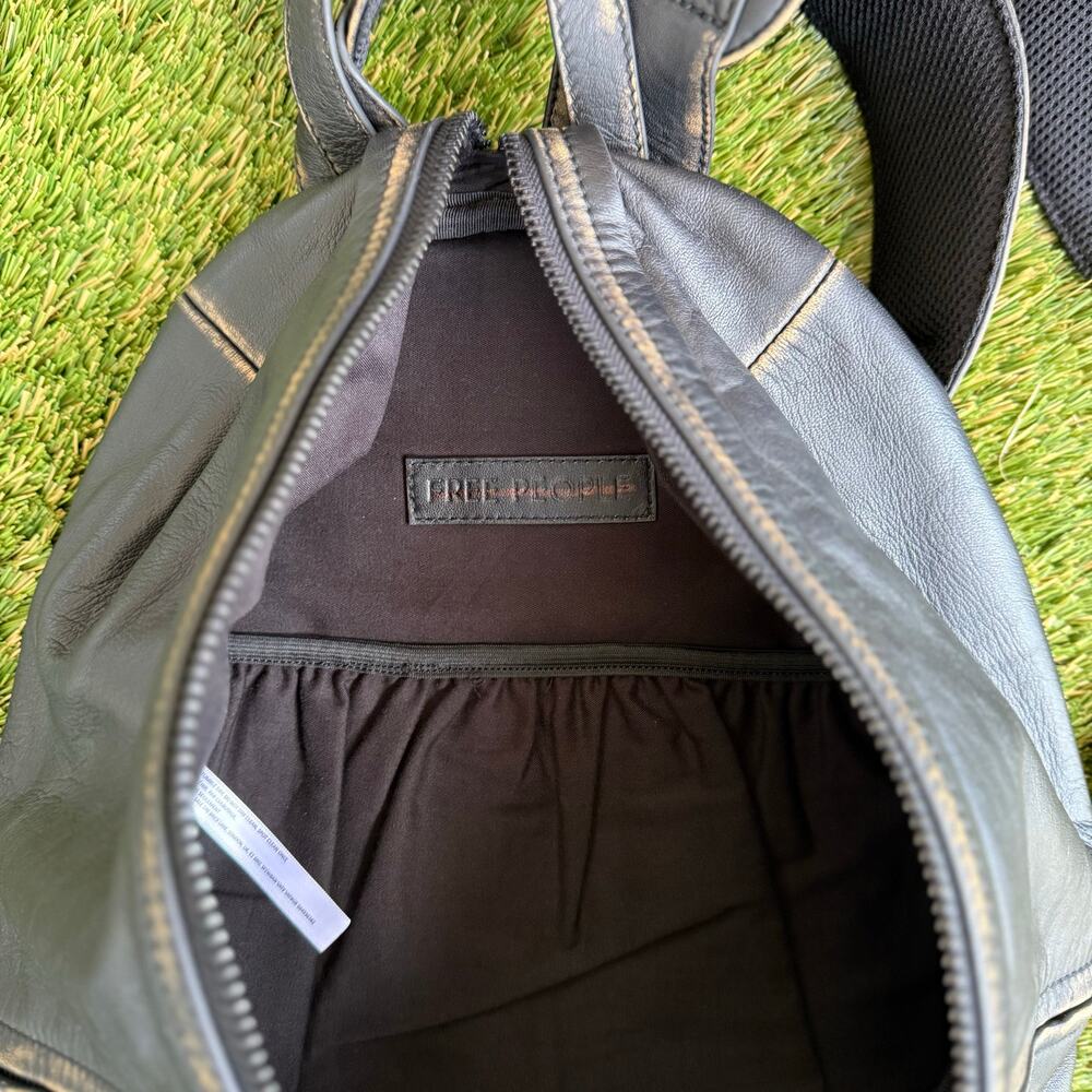 Free People Black Leather Backpack - Picture 6 of 7